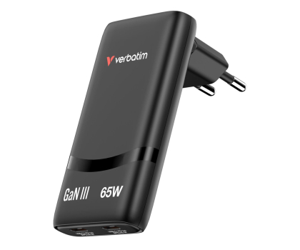 Ładowarka i akumulator Verbatim Ładowarka sieciowa Fold n Go GaN 65W czarny 32354